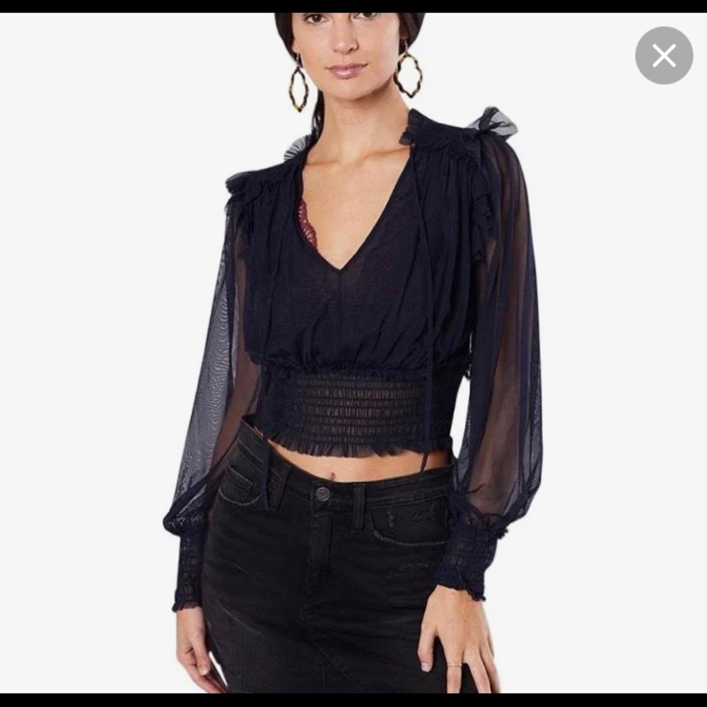 REVOLVE Free People Crop Blouse SMALL